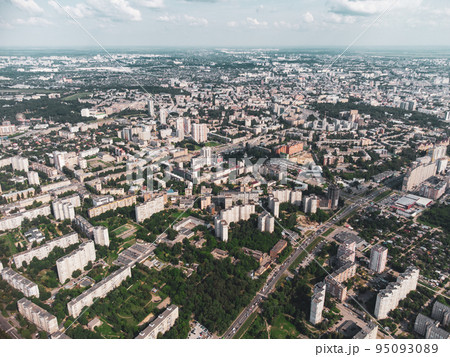 Aerial Kharkiv city center, streets, buildings 95093089