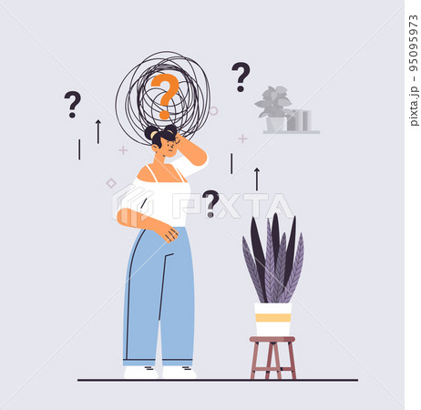 woman solving psychological problem in tangled brain psychotherapy session treatment of stress addictions concept 95095973