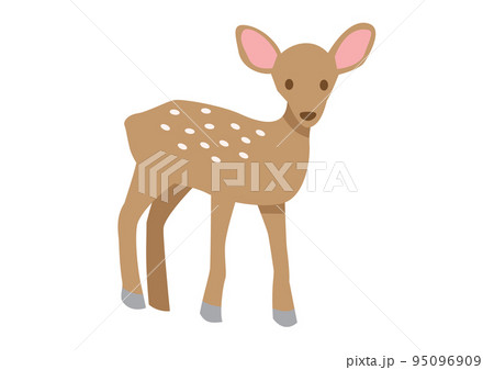 シンプル可愛い子鹿のイラストのイラスト素材