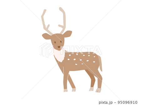 手描きの可愛い鹿のイラスト 95096910