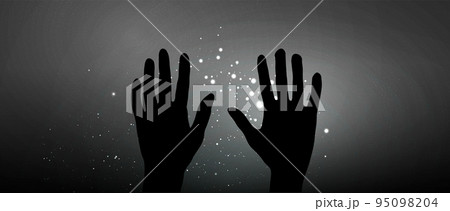 Astrology human arms with stars in boho style. vector esoteric elements 95098204