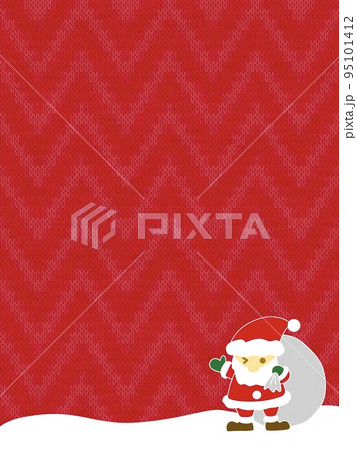 サンタクロースの赤背景素材　クリスマス　ニット風　縦構図 95101412