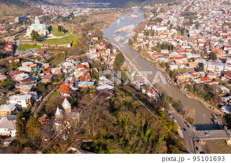 Panoramic view of Kutaisi center with Bagrati Cathedral 95101693