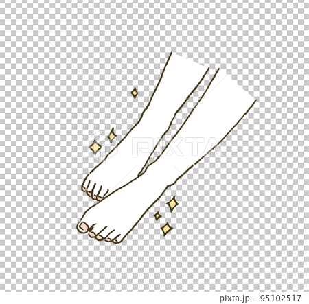 ビューティー　フットケアするきれいな女性の足のイラストレーション 95102517