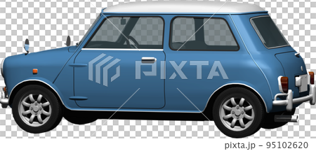 自動車ミニクーパー背景透明の切抜き画像イラスト 95102620