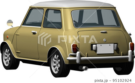 自動車ミニクーパー背景透明の切抜き画像イラスト 95102924