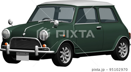 自動車ミニクーパー背景透明の切抜き画像イラスト 95102970