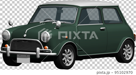 自動車ミニクーパー背景透明の切抜き画像イラスト 95102970