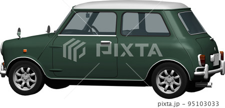 自動車ミニクーパー背景透明の切抜き画像イラスト 95103033