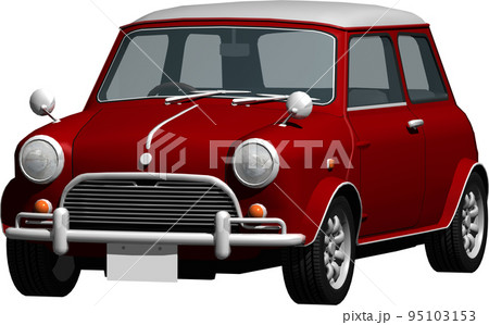 自動車ミニクーパー背景透明の切抜き画像イラスト 95103153