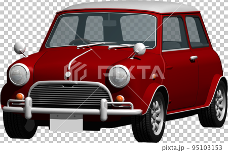 自動車ミニクーパー背景透明の切抜き画像イラスト 95103153