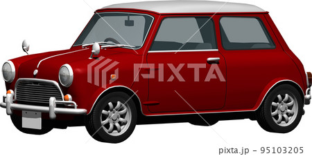 自動車ミニクーパー背景透明の切抜き画像イラスト 95103205