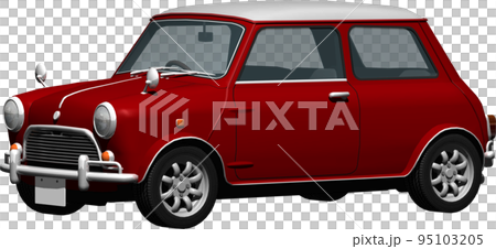 自動車ミニクーパー背景透明の切抜き画像イラスト 95103205