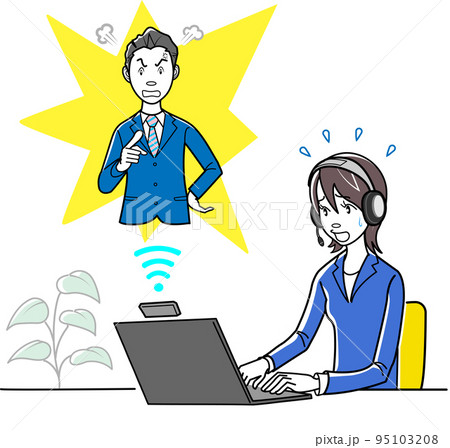 クレームを受けるコールセンター クレームを受けるコールセンター 95103208