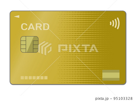 金色のナンバーレスクレジットカードのイラスト 金色のナンバーレスクレジットカードのイラスト 95103328