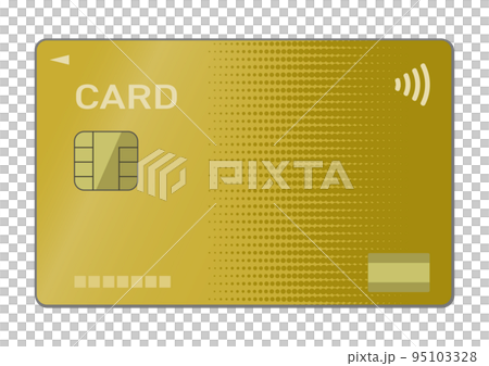 金色のナンバーレスクレジットカードのイラスト 金色のナンバーレスクレジットカードのイラスト 95103328