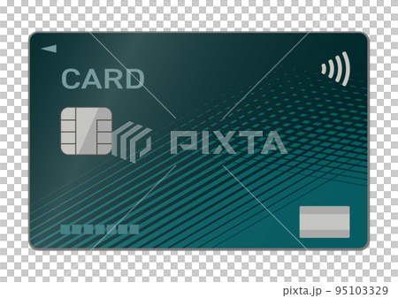 Illustration of a green numberless credit card 95103329