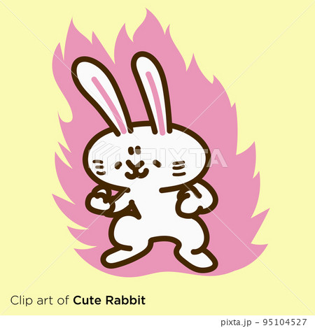 ウサギのキャラクターイラストシリーズ　「闘志に燃えるウサギ」 95104527