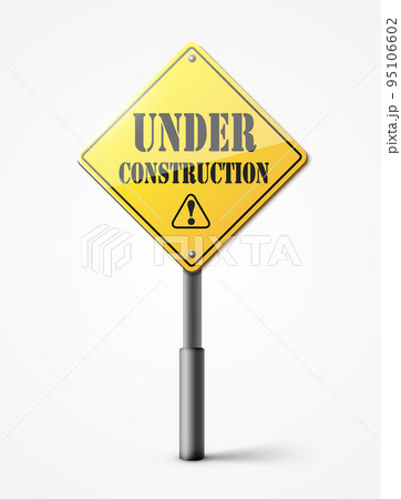 under construction sign on white under construction sign on white 95106602