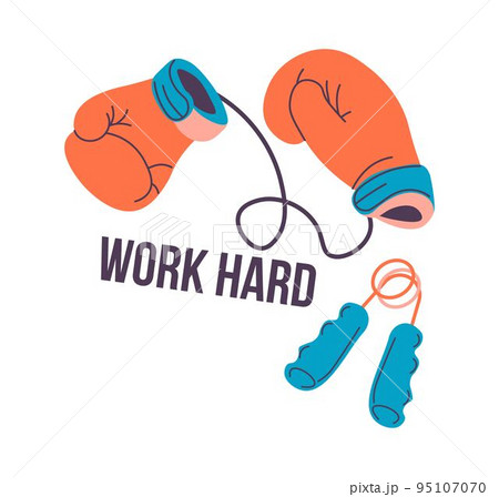 Sports and working out, boxing work hard logo Sports and working out, boxing work hard logo 95107070