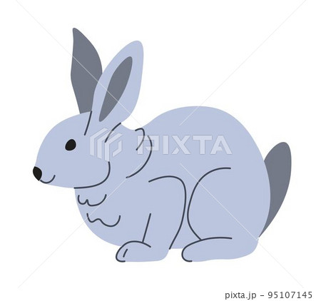 Forest animals, portrait of hare bunny, rabbit 95107145