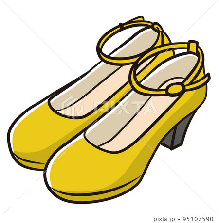 レディースシューズ、パンプスのシンプル線画イラスト 95107590