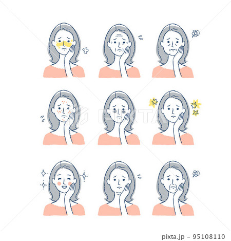 女性の肌トラブル バリエーションセット 女性の肌トラブル バリエーションセット 95108110