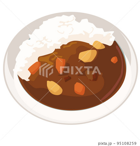 カレーライス　ベクターイラスト 95108259