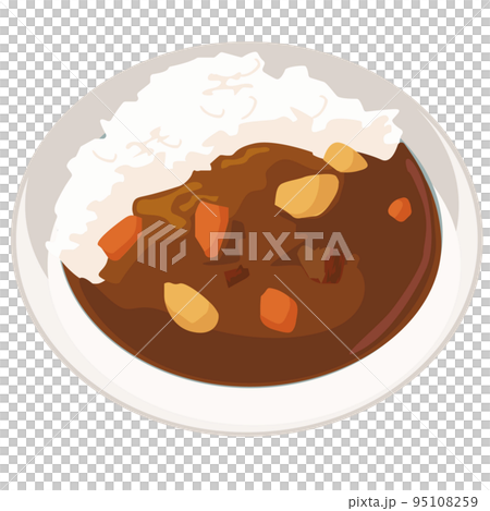 カレーライス　ベクターイラスト 95108259