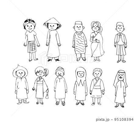 世界中の外国人の人物全身カット 95108394