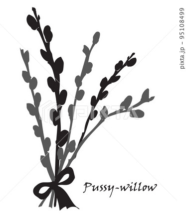 Abstract texture with pussy willow bouquet 95108499