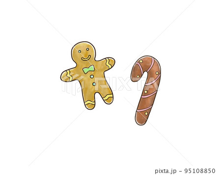 ジンジャーブレッドクッキー 人型とステッキ ジンジャーブレッドクッキー 人型とステッキ 95108850