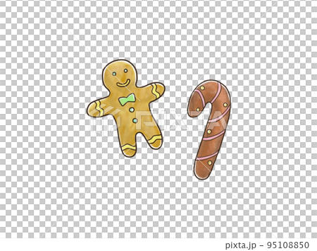ジンジャーブレッドクッキー 人型とステッキ ジンジャーブレッドクッキー 人型とステッキ 95108850