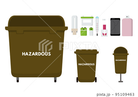 Hazardous waste sorting set vector illustration. Hazardous waste sorting set vector illustration. 95109463