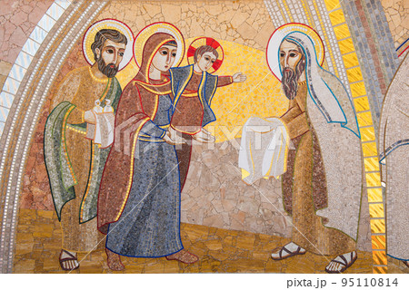 Religious christian mosaics in Ta Pinu, Malta 95110814