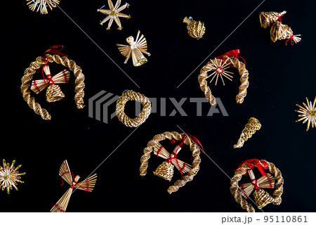 Collection of handmade Christmas ornaments Collection of handmade Christmas ornaments 95110861