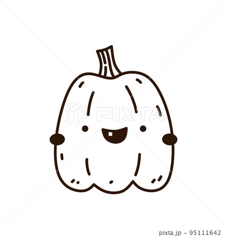 Cute and funny pumpkin isolated on white 95111642