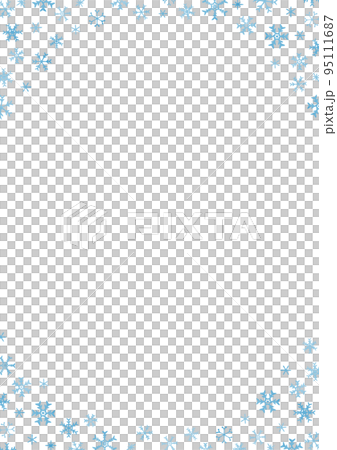 溫柔手繪雪花框素材 溫柔手繪雪花框素材 95111687