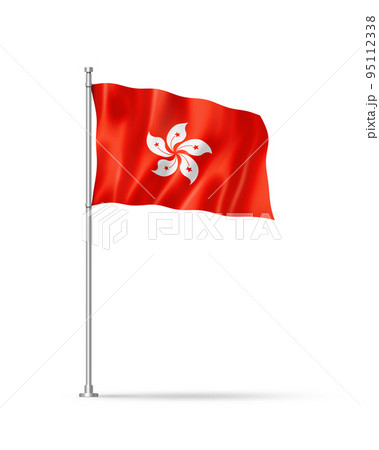 Hong Kong flag isolated on white 95112338