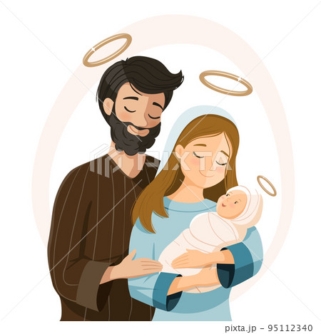 Holy Family. Nativity scene. Birth of Christ. Christmas season 95112340