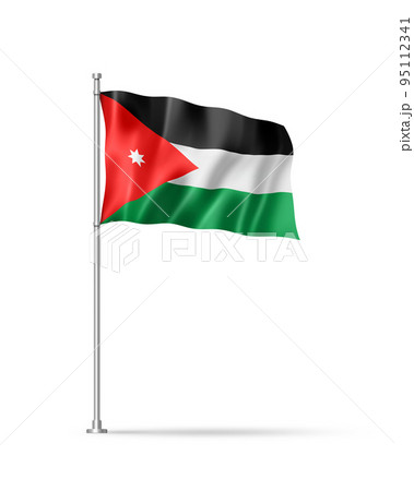 Jordanian flag isolated on white 95112341