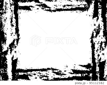 Grunge frame and border. Black and white grunge. Distress overlay texture. Dust and rough dirty wall background. Distress illustration simply place over object to create grunge effect. Vector EPS10. Grunge frame and border. Black and white grunge. Distress overlay texture. Dust and rough dirty wall background. Distress illustration simply place over object to create grunge effect. Vector EPS10. 95112382