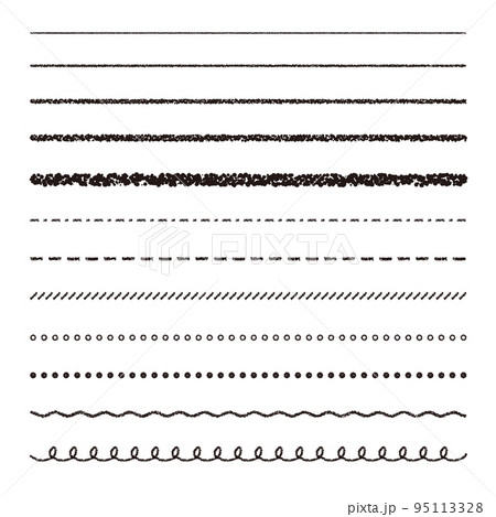 クレヨン素材　いろいろな線セット 95113328