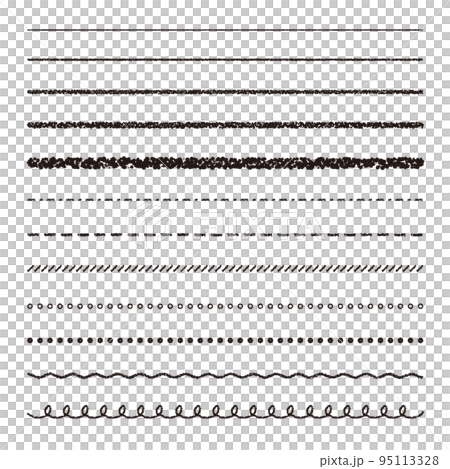 クレヨン素材　いろいろな線セット 95113328