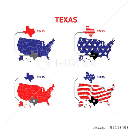 Texas map with usa flag design illustration vector eps format , suitable for your design needs, logo, illustration, animation, etc. 95113493