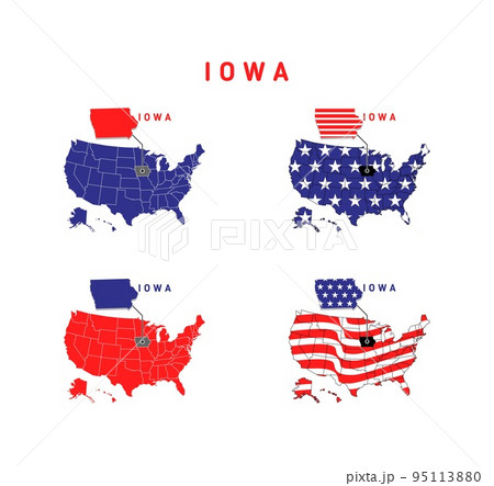 Iowa map with usa flag design illustration vector eps format , suitable for your design needs, logo, illustration, animation, etc. Iowa map with usa flag design illustration vector eps format , suitable for your design needs, logo, illustration, animation, etc. 95113880