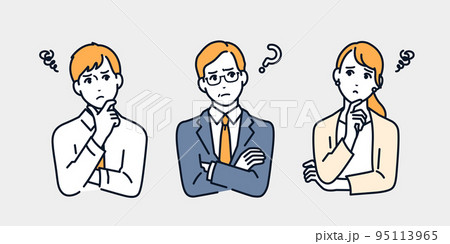 悩む会社員のセットのベクターイラスト素材 悩む会社員のセットのベクターイラスト素材 95113965