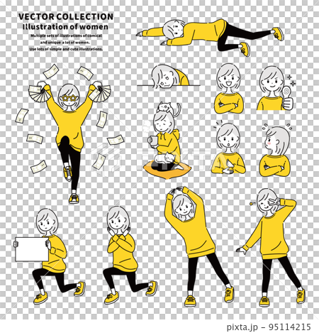 Set of comical women Set of comical women 95114215