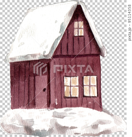 Wildlife and village in Winter watercolor icon png Wildlife and village in Winter watercolor icon png 95114358