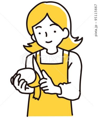 皮をむく女性 皮をむく女性 95115667